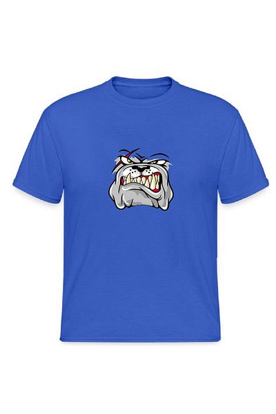 makiteks Tricou unisex oversize cu imprimeu Bulldog pentru bărbați alb-negru-gri