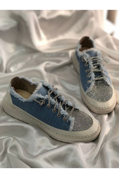 Hg Ayakkabı FLORIN JEANS BLUE STONE PANTOFI SPORT DE ZI CU ZI