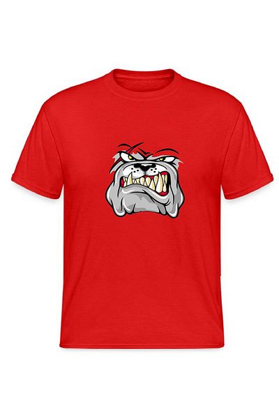 makiteks Men's Unisex Oversize Bulldog Printed T-Shirt White-Black-Grey