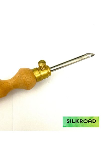 Silkroad Kalın Ahşap Saplı Panç Tığı - 3mm - 4mm - 5mm 3 Adet Iğne Seti