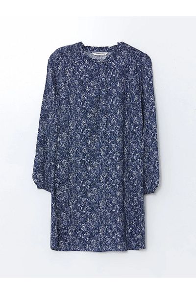 LC Waikiki Γυναικείο τουνίκ LCW Grace Navy Blue με γιακά με σχέδιο