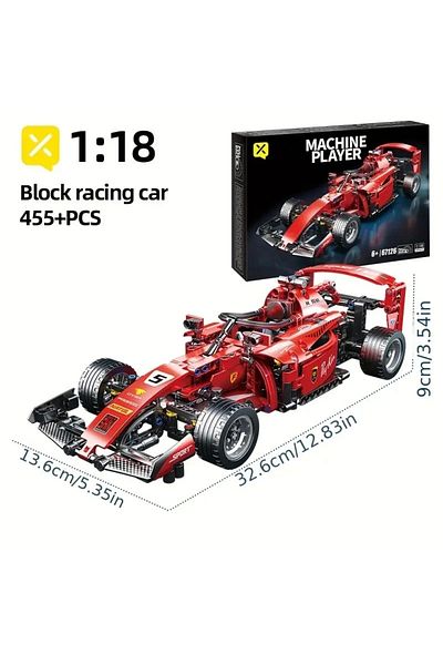 BUILDING BLOCK F1 Formula Age 455 Pull Back Pull-Drop Toy - Block Production Gift