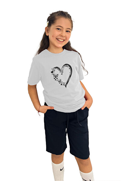 yudemia Heart Printed Girls T-Shirt and Shorts Set |   100% Cotton, Stylish and Comfortable