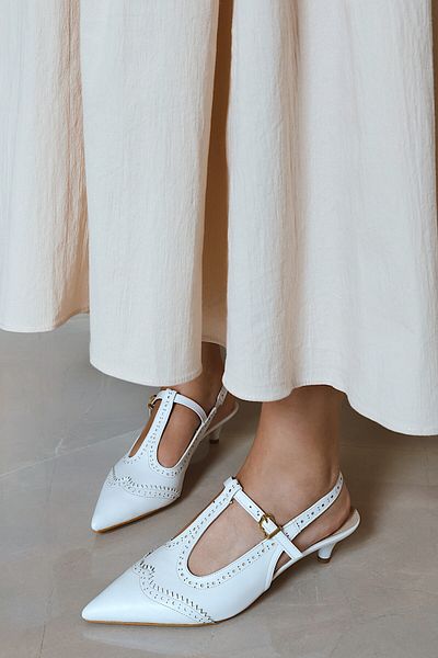 POLKA STORE Pantofi de damă Diana Retro cu vârf ascuțit cu cataramă cu toc