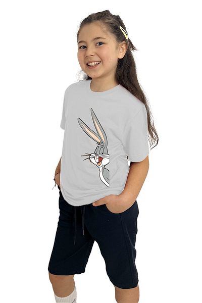 yudemia Bugs Bunny Printed Girls T-Shirt and Shorts Set |   100% Cotton, Stylish and Comfortable