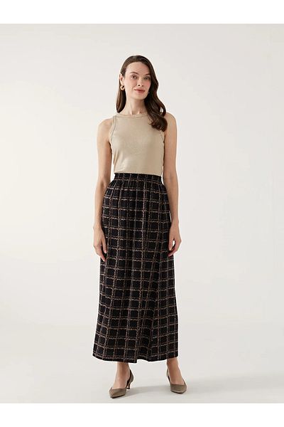 LC Waikiki Loose Fit Floral Patterned Women's Skirt with Elastic Waist