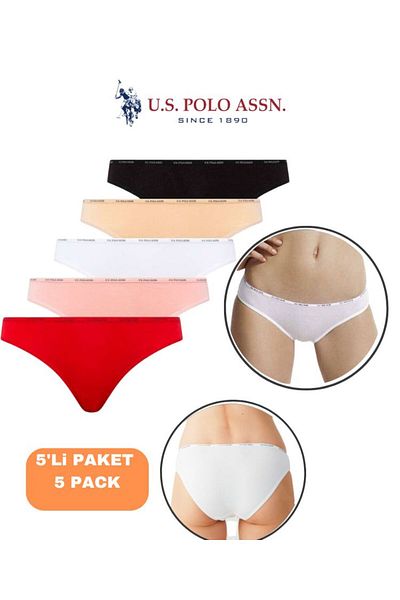 U.S. Polo Assn. Women'S, Licensed, Uspa, 47% Modal, 47% Cotton, 6% Elastane, Low Rise 5'Li Panty/Slip