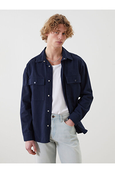 LC Waikiki Jachetă de cămașă pentru bărbați din Gabardină, confortabilă, de s...