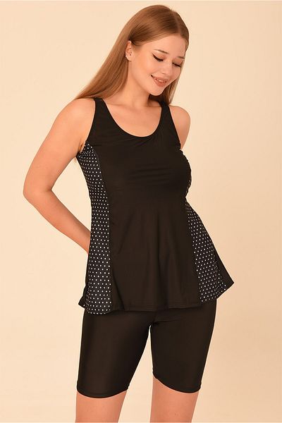 AQUAVİVA Aquaviva Women's Polka Dot Plus Size Tankini with Shorts