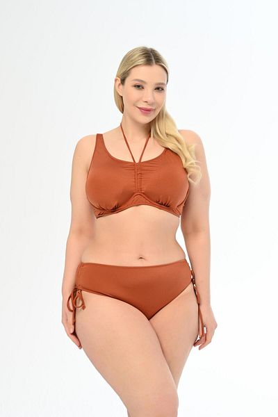 AQUAVİVA Aquaviva Large Size Recovery Sliding Cinnamon Bikini Set