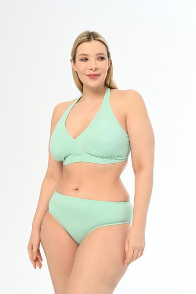 AQUAVİVA Aquaviva Women's Mint Large Size Halterneck Triangle Elena Bikini Set
