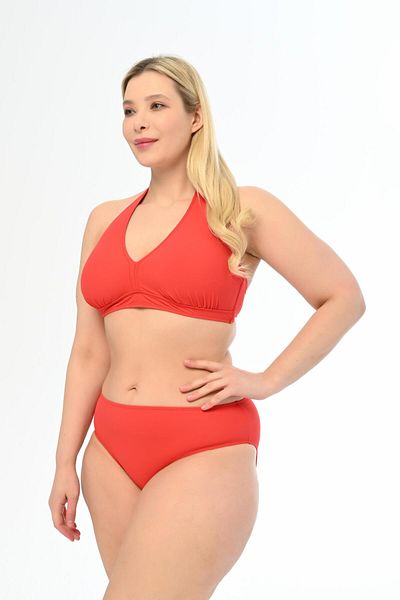 AQUAVİVA Red Plus Size Aquaviva Elena Bikini - Halterneck Triangle Set
