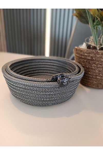 Home Set of 2 Decorative and Multi-Purpose Organizer Knitted Cord Basket