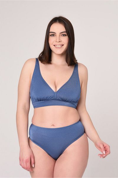 AQUAVİVA Σετ μπικίνι Aquaviva Γυναικείο Indigo Plus Size Triangle Gathering ψηλόμεσο