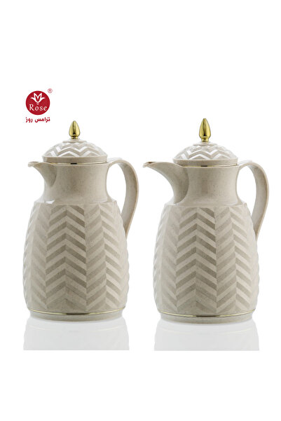 Rose RS-2020-طقم ترمس شاي وقهوة مكون من 2 ترمس روز  سعة 1 لتر