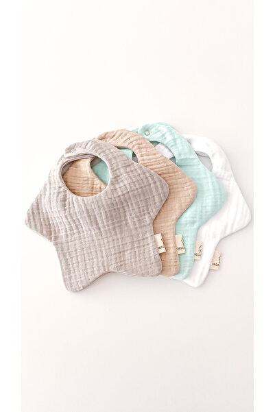 O&G Collection 4 قطع من مريلة لعاب الأطفال من الموسلين 100% قطن عضوي 8 طبقات ...