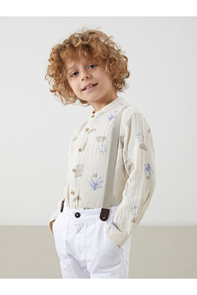 LC Waikiki Özmarka Нова колекция Мъжка детска риза с принт на яката