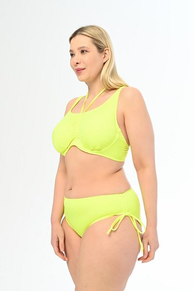 AQUAVİVA Aquaviva Neon Yellow Large Size Recovery Sliding Bikini Set
