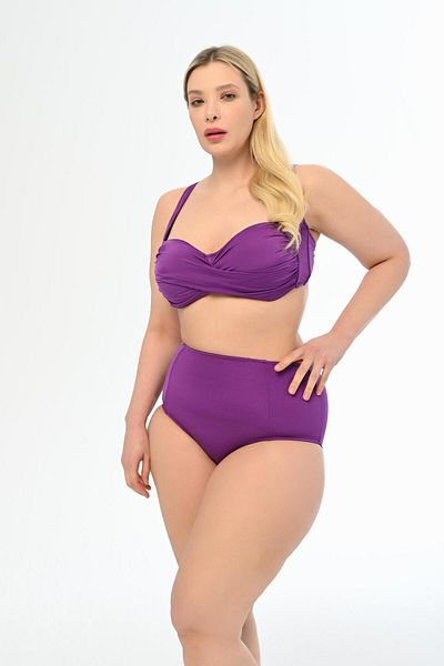 AQUAVİVA Set de bikini Anjelq drapat Aquaviva violet de marime mare