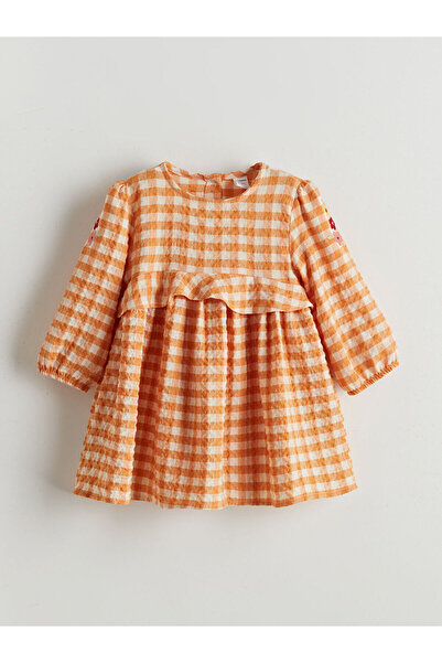 LC Waikiki Peak Yeni Sezon Bisiklet Yaka Kız Çocuk Krinkle Elbise