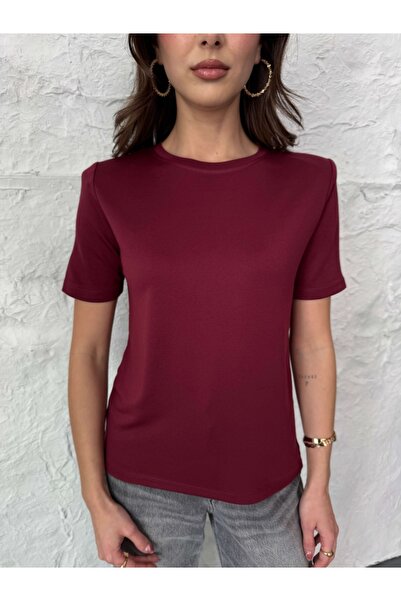 Elif Özbey Butik Μπλουζάκι με μπορντό με επένδυση Modal