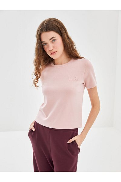 LC Waikiki Γυναικείο μπλουζάκι με στάμπα Crew Neck