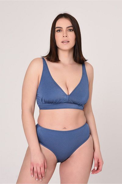 AQUAVİVA Σετ μπικίνι Aquaviva Γυναικείο Indigo Plus Size Triangle Gathering ψηλόμεσο