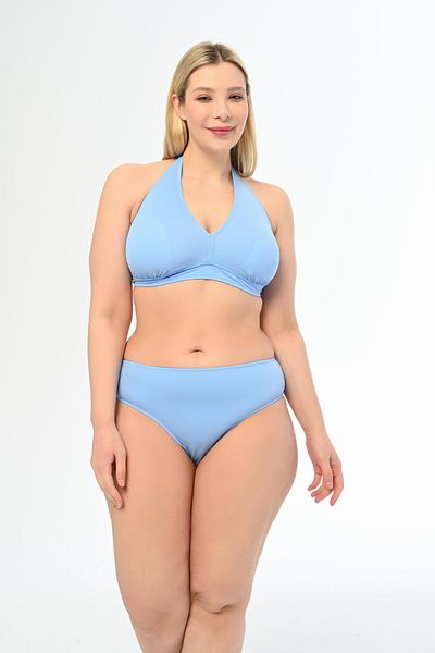AQUAVİVA Set Bikini Triunghi Cu Halterneck Albastru Marime Plus Aquaviva - Elena