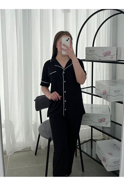 Lena Homewears Set de pijamale cu mânecă scurtă Lena cu lenjerie intimă și detaliu moale