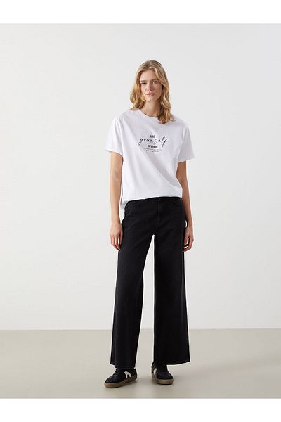 LC Waikiki Γυναικείο μπλουζάκι με στάμπα Crew Neck