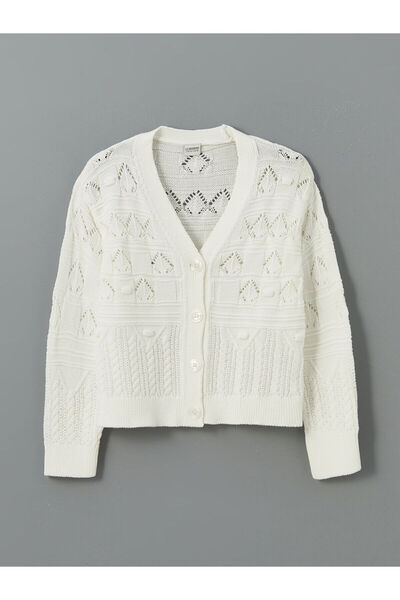 LC Waikiki Ажурна жилетка за момичета с v-образно деколте