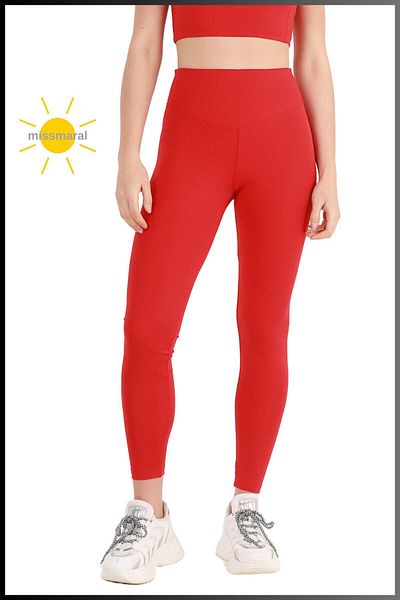 missmaral Women's Tights - High Waist Recovery Lycra Sports & Outdoor Red 102101