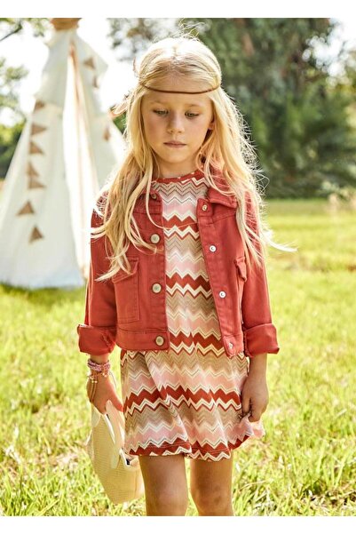 MAYORAL Rochie tricotată pentru fetiță - Portocaliu