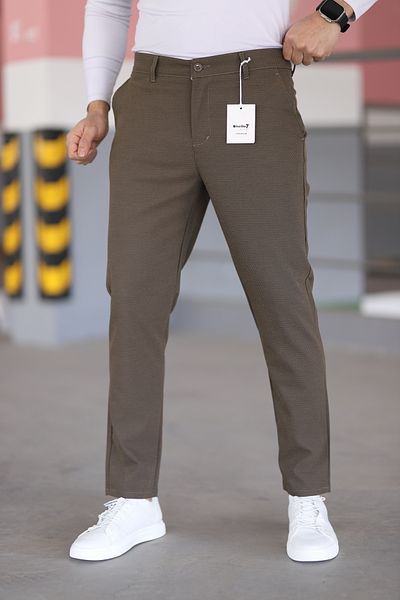 hello7 Ανδρικό λινό παντελόνι Anthracite Slim Fit Flexible Lycra