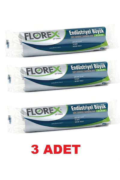 Florex Large Size Industrial Garbage Bag - 3 Roll Pack