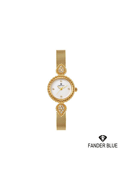 FANDER BLUE ساعة نسائية أنيقة من الفولاذ المقاوم للصدأ