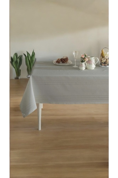 Mavi Masal Gri Çizgili Dertsiz Masa Örtüsü 160*220 cm