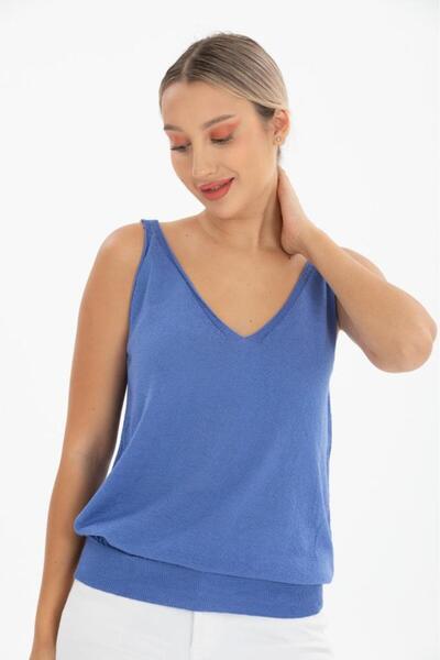 Su Moda Дамска тениска с мерсеризирано удобство и форма, с V-образно деколте отпред и отзад