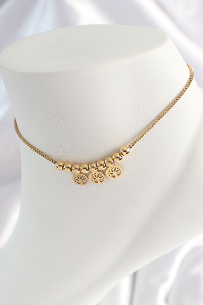 Skygo 316L الصلب الذهب اللون شجرة الحياة الشكل المرأة HalHal - TJ-HH1524