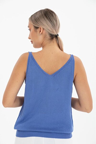 Su Moda Дамска тениска с мерсеризирано удобство и форма, с V-образно деколте отпред и отзад