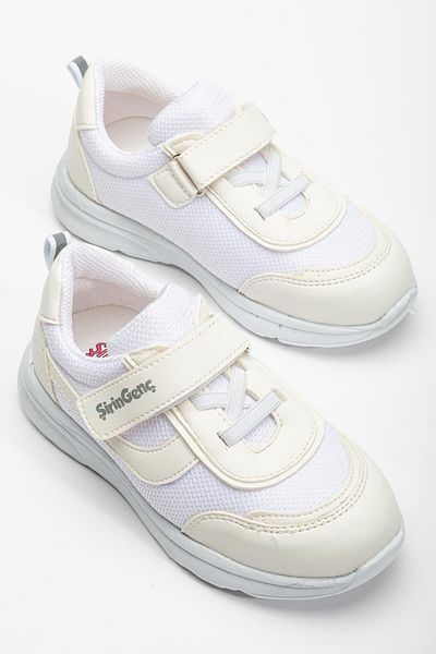 Dilimler Ayakkabı Şiringenç Pantofi sport ortopedici pentru fete Material alb cu velcro