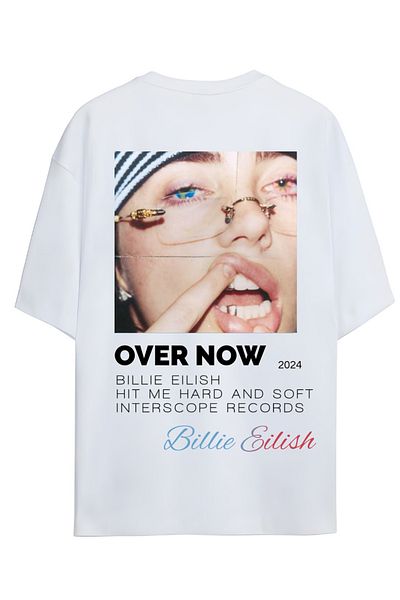 SVART WEAR Billie Eilish Album Covers over Now Unisex T-Shirt (Cotton Combed Product-High Definition Print)