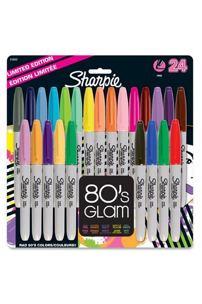 Sharpie Sharpie Fine Tip Permanent Markers - 80s Glam Colors [pack/24]