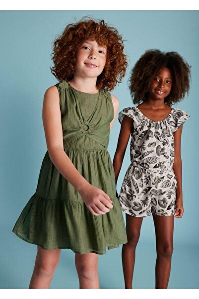 MAYORAL Zelena kaki haljina sa unapred otisnutim uzorkom