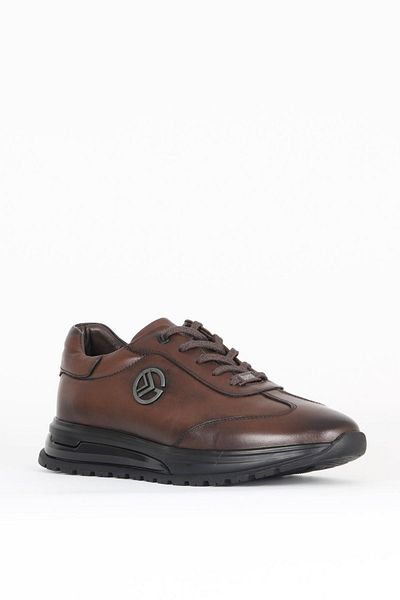 Bueno Shoes Καφέ Ασημί Δερμάτινα Ανδρικά Αθλητικά Παπούτσια 07ma24637102