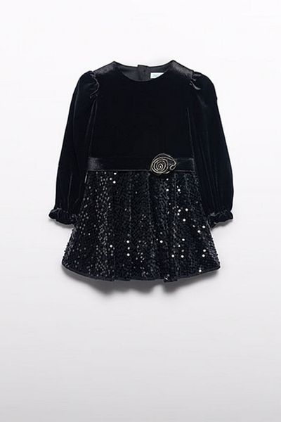 Abel & Lula Fusta Abel Lula Rochie din catifea cu paiete - neagra