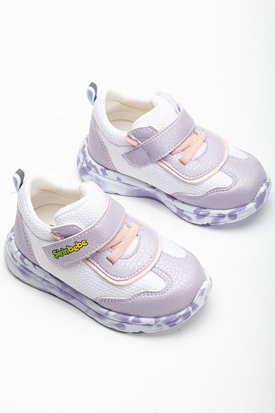 Dilimler Ayakkabı Orthopedic Baby Girl Sneakers - Lilac Velcro Anorak Material