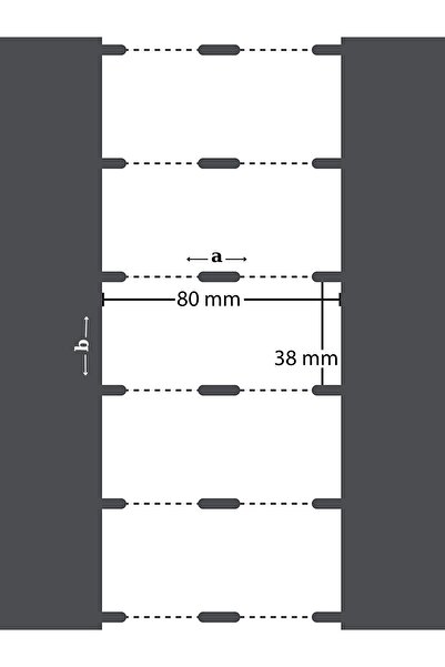 Zebra 38X80 500 Sarim Carton Shelf Label Edge Notched Zebra Roll 50 Pcs