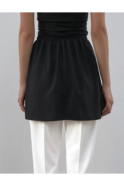 Modabenna Black Quality Crepe Fabric Innerwear Savior Lengthener Skirt Elastic Flexible Front Slit Hijab
