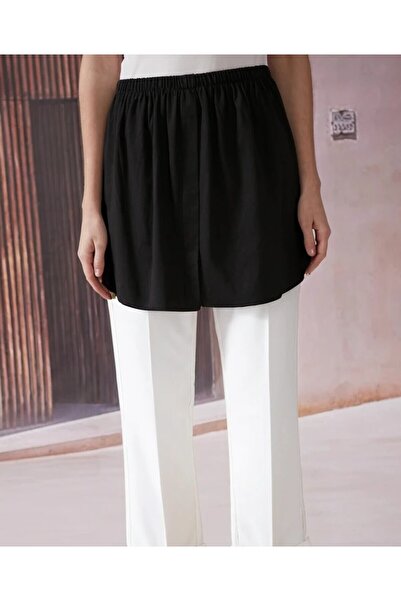 Modabenna Black Quality Crepe Fabric Innerwear Savior Lengthener Skirt Elastic Flexible Front Slit Hijab